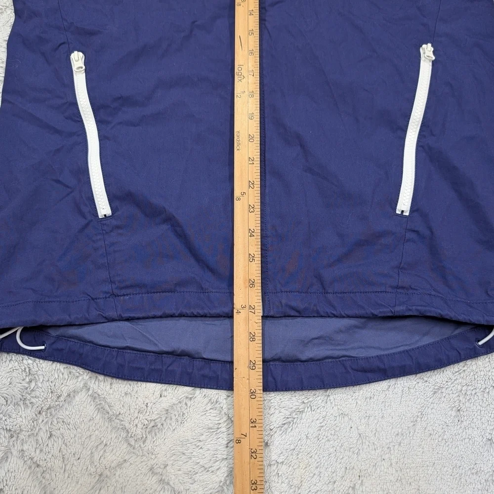 J. Crew Jacket Mens M Blue Colorblock Hooded Cotton Nylon Full Zip Coastal
